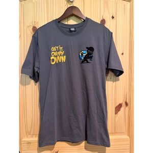 Genuine Authentic Garments Get It On My Own Gray Graphic Tee Shirt Mens Large